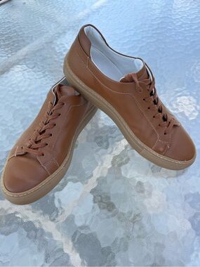 M.Gemi The Lucente Women's Leather Sneakers Brown Tan Shoes Made in Italy Size 3